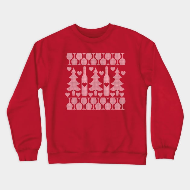 Wine & Christmas Ugly Sweater Crewneck Sweatshirt by CounterCultureWISE